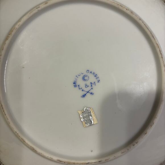 Vintage Lipper & Mann Bristol Garden Porcelain Decorative Plate Japan 50s Shabby - Picture 5 of 6